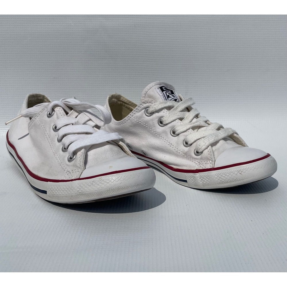 Converse Chuck Taylor All Star Dainty White Canvas Sneakers 537204F Womens 7